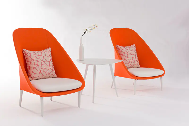 Garden Sofa Set with Aluminum Frame and Textilene Fabric  Aluminum Coffee Table