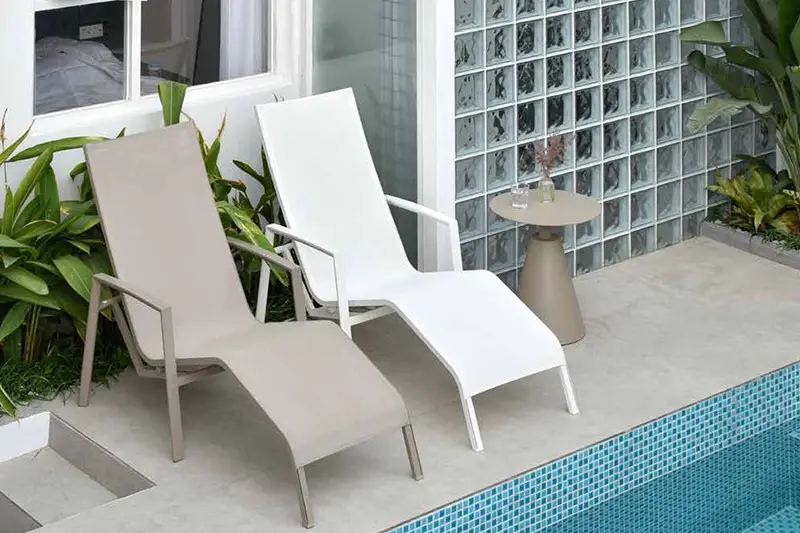 Modern Outdoor Furniture  Sling Reclining Beach Sun Lounger