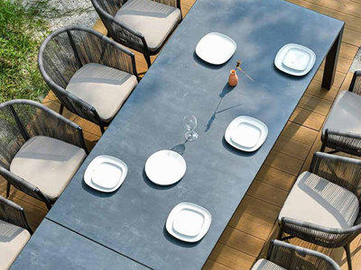 Hotel Outdoor Aluminum Extension Dining Table