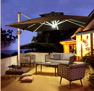 Custom Printed Outdoor Umbrella with LED Strip Light LO-OU-05