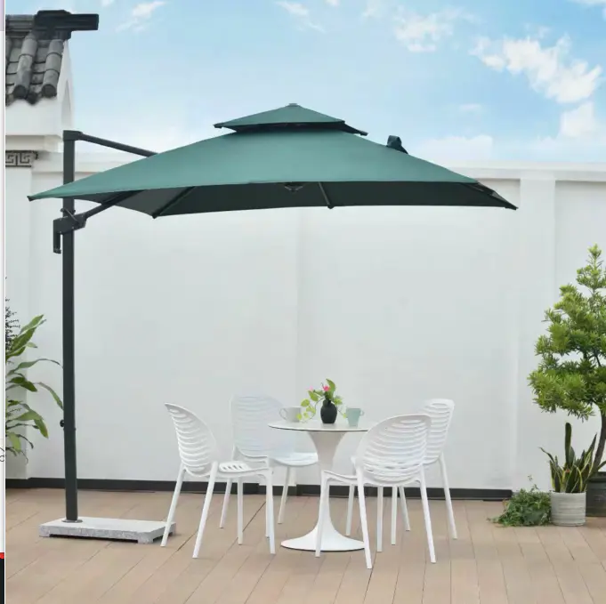 Outdoor Furniture Garden  Sunproof Brown Beach Cantilever Umbrella