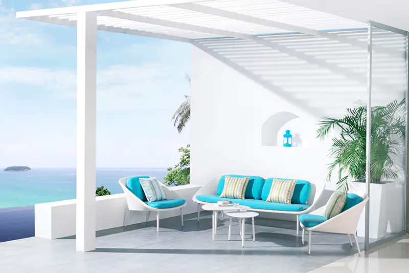 Beach Outdoor Sofa Set  Aluminium Frame withTextilene and All-Aluminium Table