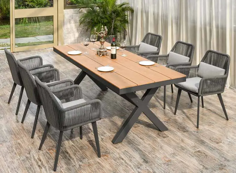 Patio Garden Sets  Aluminum Furniture Rectangular Dining Table