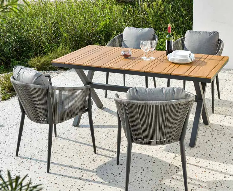 2022 New design modern Garden Extensible table outdoor table aluminum Patio dining set