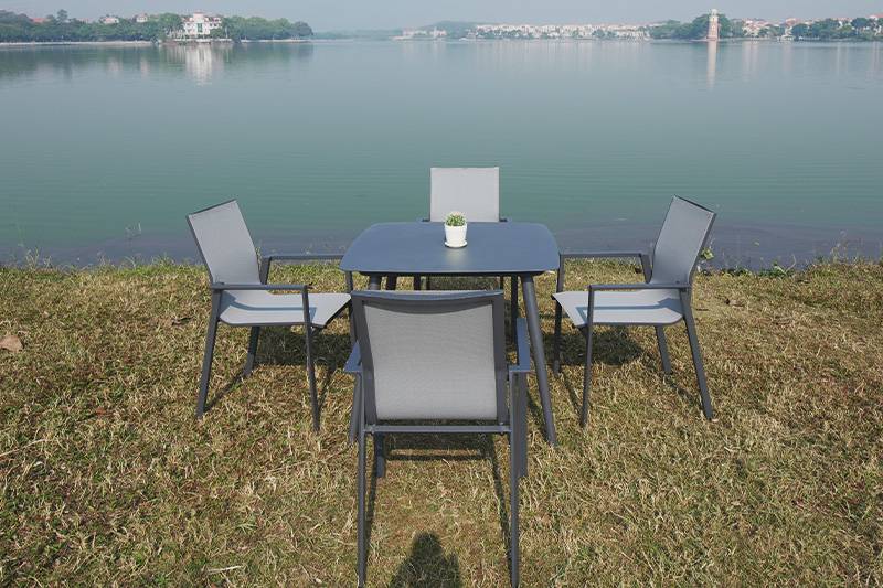 Outdoor Garden Furniture Sets Dining Chair Square Table 4 Seater