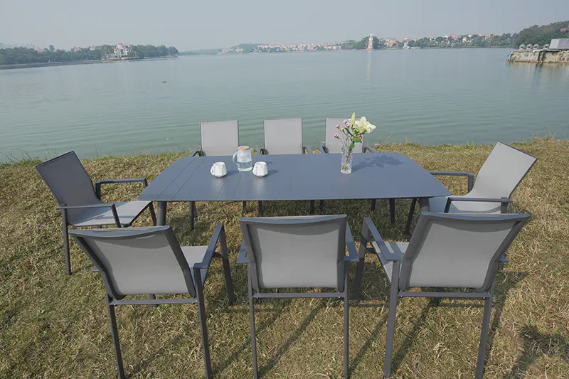 Aluminum outdoor Furniture With Seater Dining Table And Chair Set