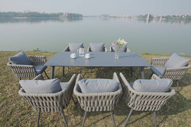 Modern Outdoor Furniture Aluminum Garden Dining Table Sets